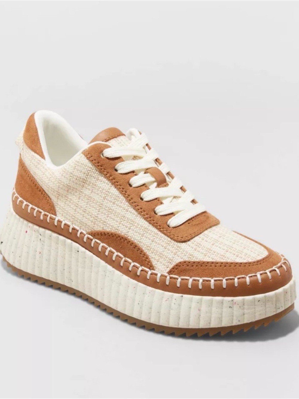 Universal Thread Woven Lace Up Tan Platform Sneaker - Women's
